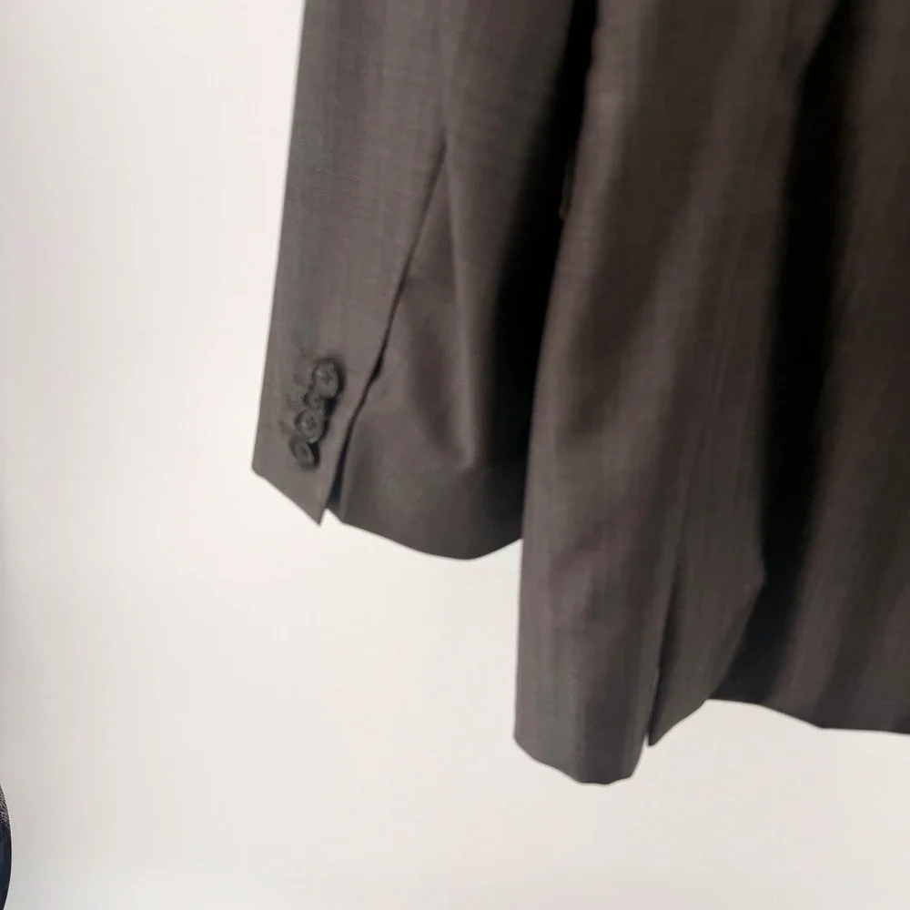 Ermenegildo Z Zegna City Wool Suit Jacket Blazer Dark‎ Gray Men Size 56R 0798